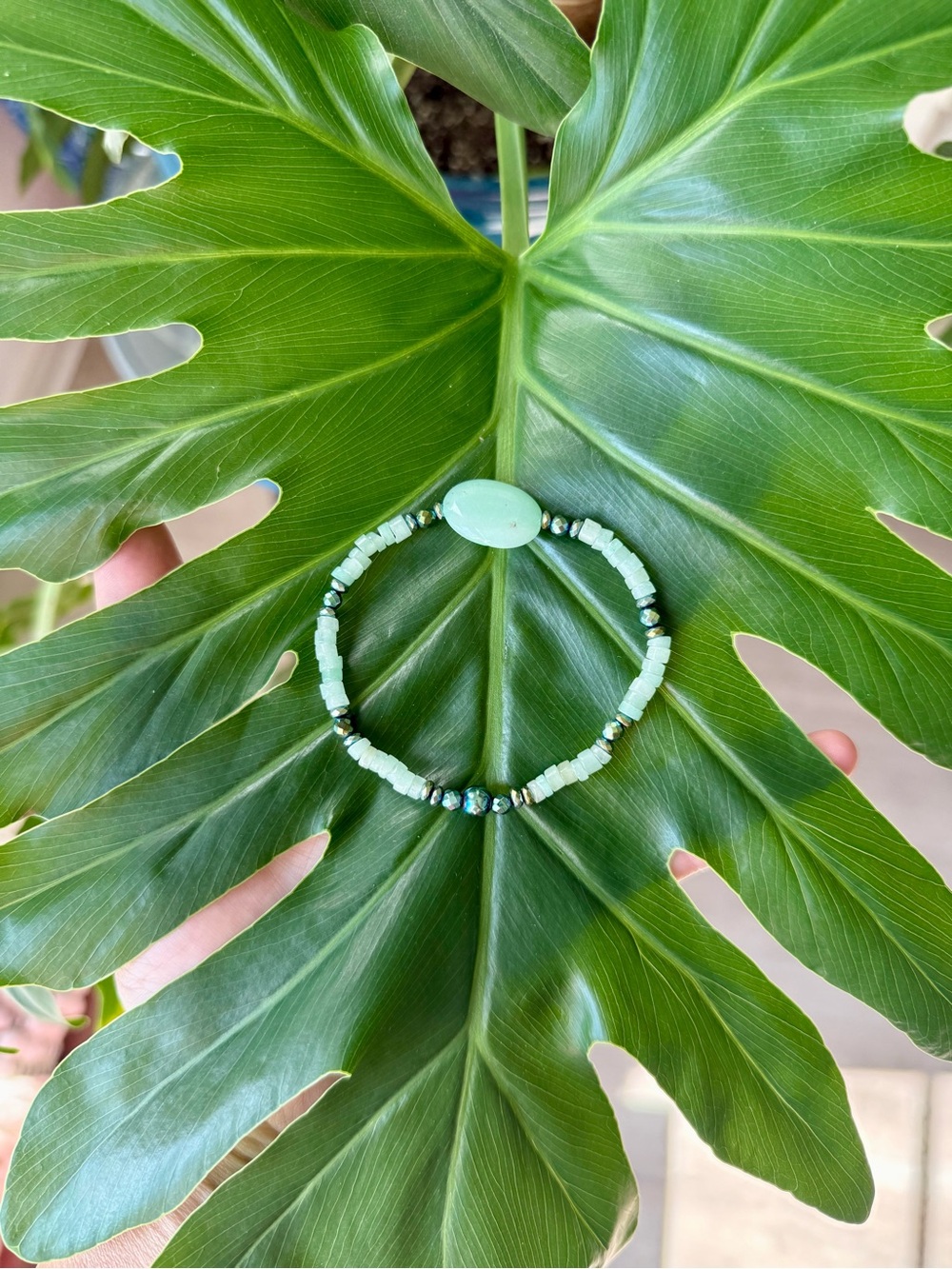 Green Aventurine & Hematite bracelet (one)